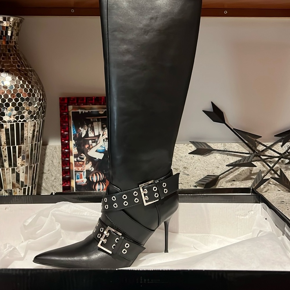 Sexy vegan leather boots